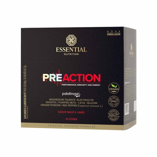 Pre-Action Maçã e Limão 20x27g Essential Nutrition