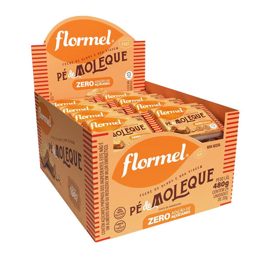 Pé de Moleque Zero Açúcar Caixa com 24x20g Flormel