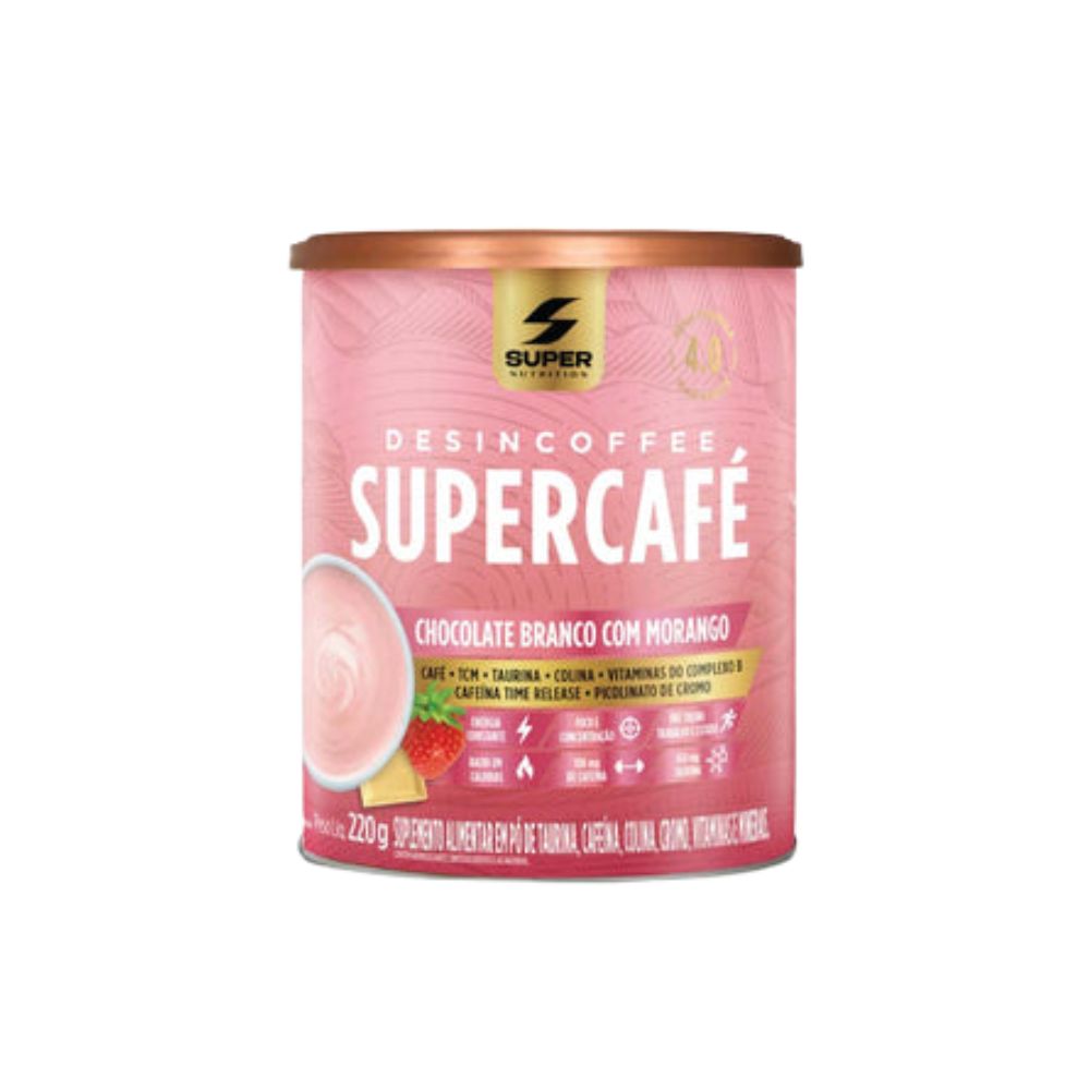Desincoffee Supercafé Chocolate Branco com Morango 220g Super Nutrition
