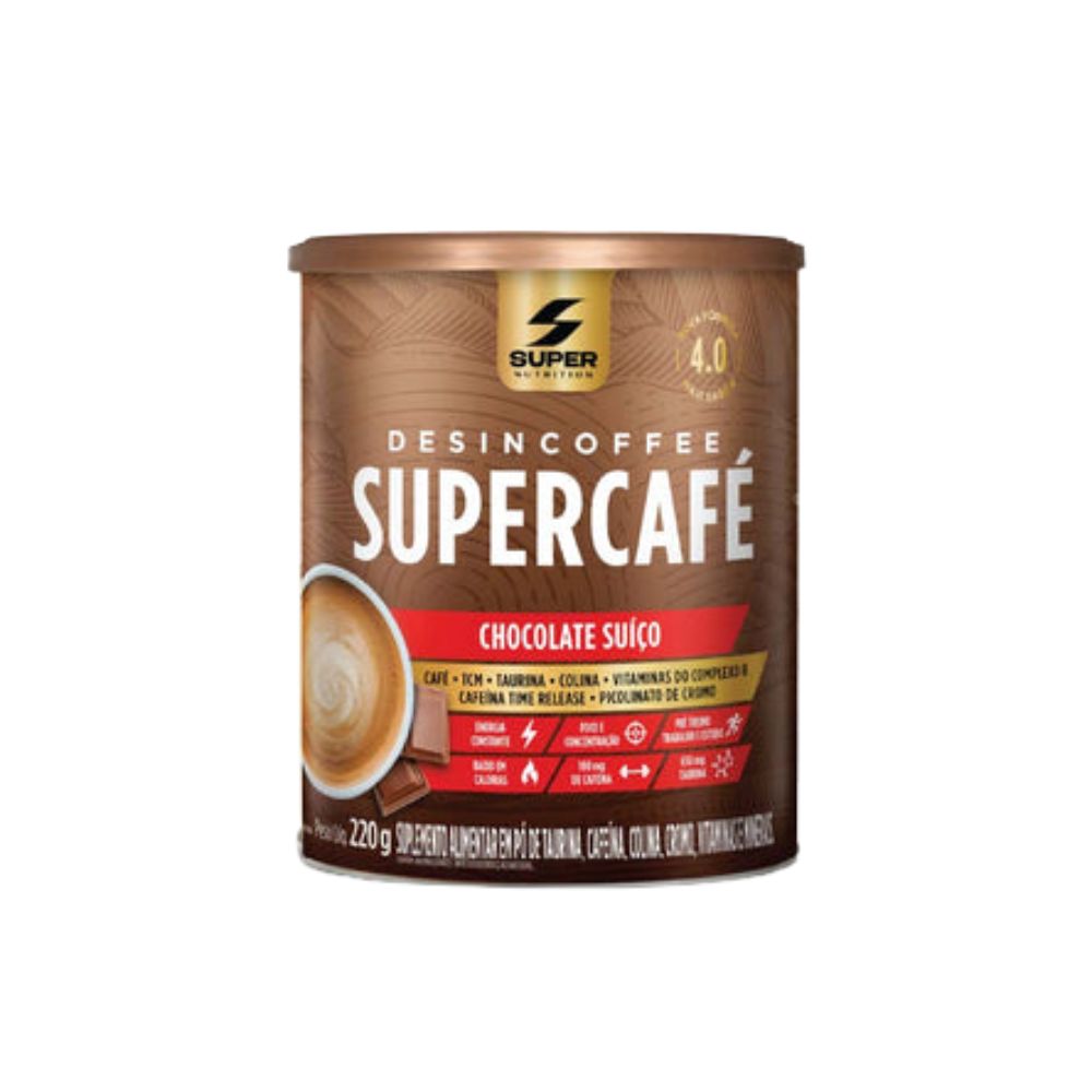 Desincoffee Supercafé Chocolate Suíço 220g Super Nutrition