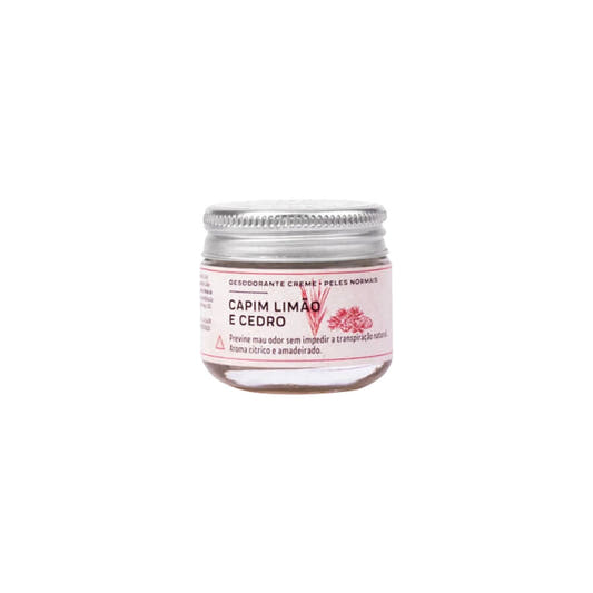Desodorante Natural Creme Capim Limão e Cedro  Peles Normais 30g Prema