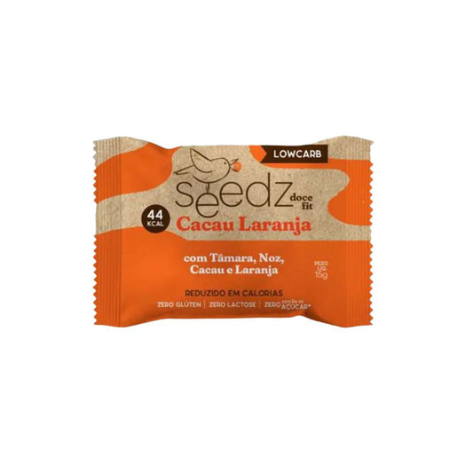 Doce Low Carb de Cacau com Tâmara Noz e Laranja 15g Seedz