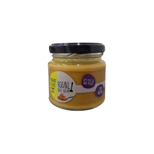 Pote-de-doce-de-leite-zero-acucar-da-marca-Igual-Qui-Nem-sobremesa-cremosa-sem-adicao-de-acucares-e-sem-lactose