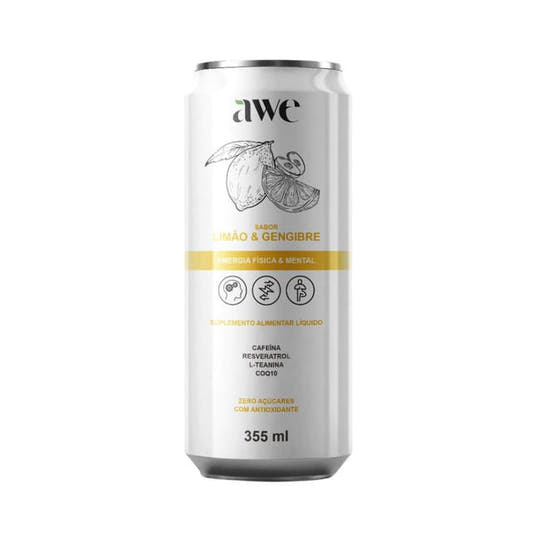 Energético Natural de Limão e Gengibre 355ml AWE