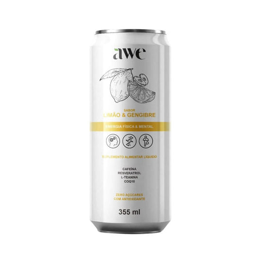 Energético Natural de Limão e Gengibre 355ml AWE