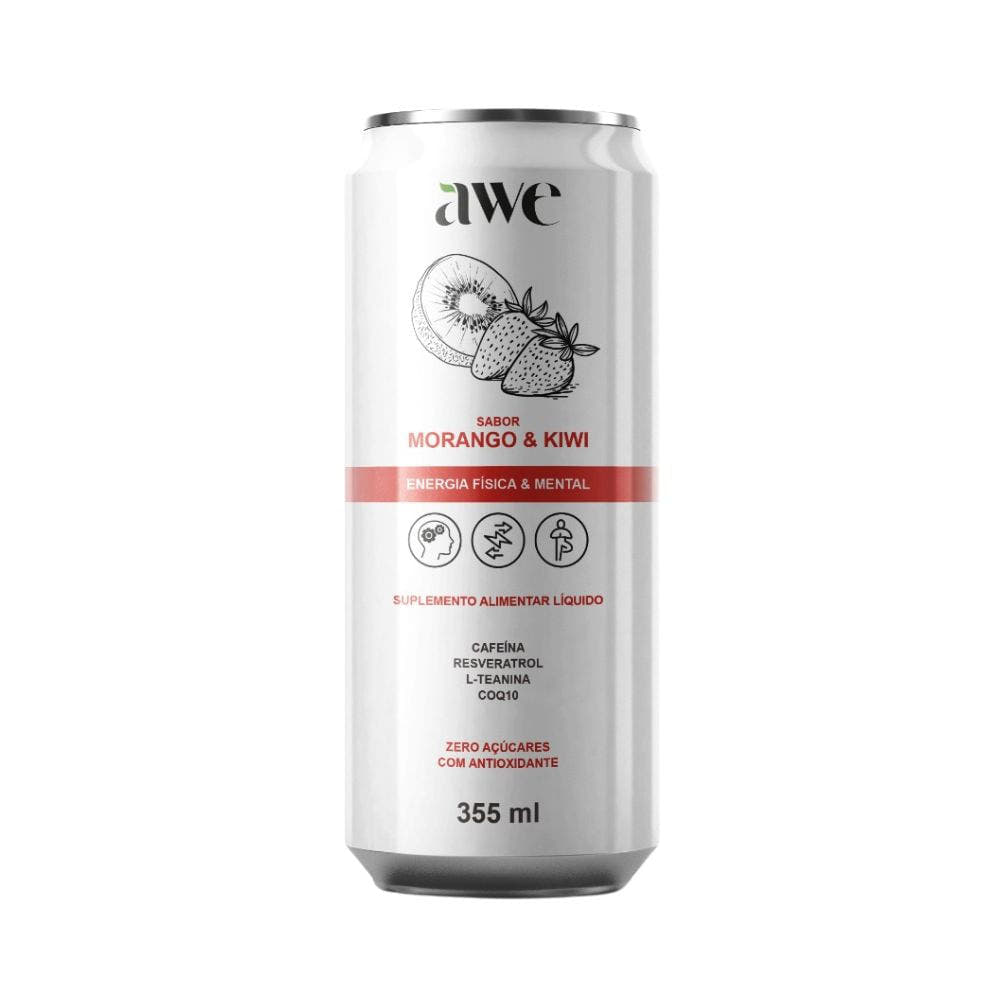 Energético Natural de Morango e Kiwi 355ml AWE