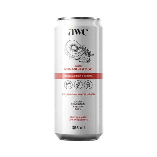 Energético Natural de Morango e Kiwi 355ml AWE