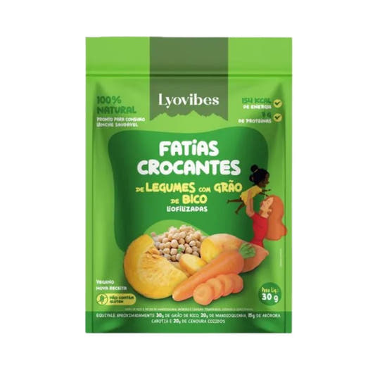 Fatias Crocantes de Legumes com Grão de Bico Liofilizadas 25g Lyovibes
