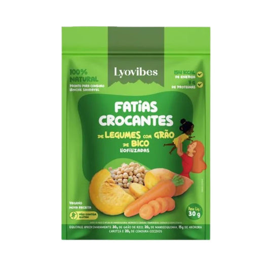 Fatias Crocantes de Legumes com Grão de Bico Liofilizadas 25g Lyovibes