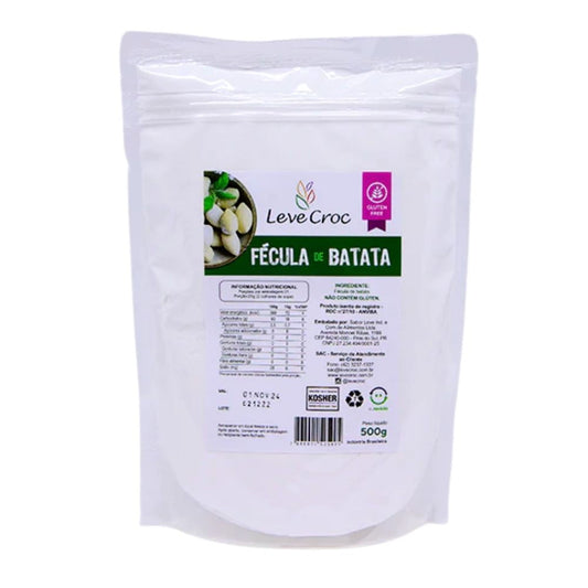 Embalagem-branca-de-fecula-de-batata-com-rotulo-verde-e-branco-selo-sem-gluten-e-kosher.-O-produto-e-indicado-para-receitas-diversas.