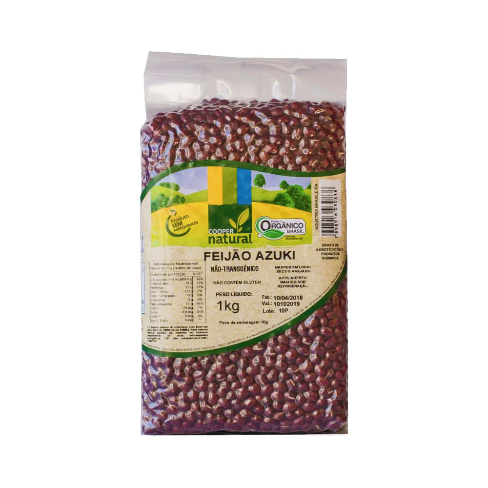 Feijão Azuki Orgânico 1kg Coopernatural