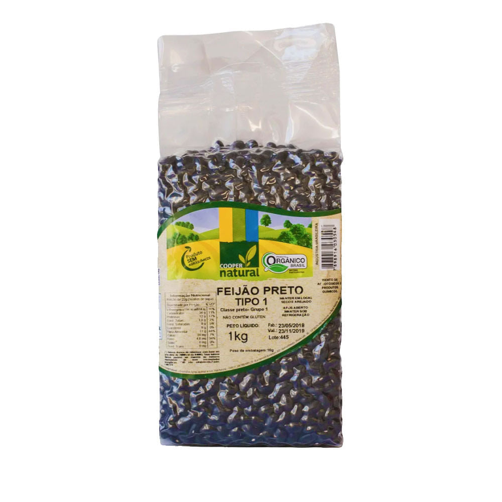 Feijão Preto Orgânico 1kg Coopernatural