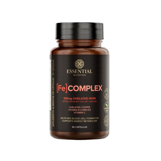 Ferro Quelado com Vitamina C Fe Complex 90 Cápsulas Essential Nutrition