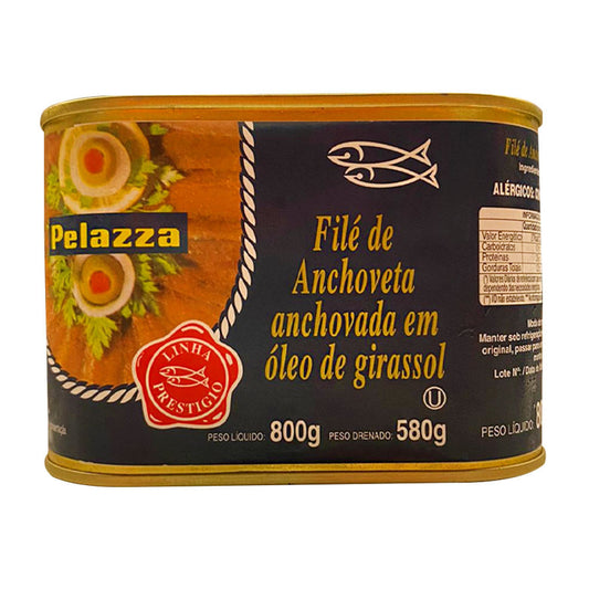 Filé de Anchoveta em Óleo de Girassol 580g Pelazza