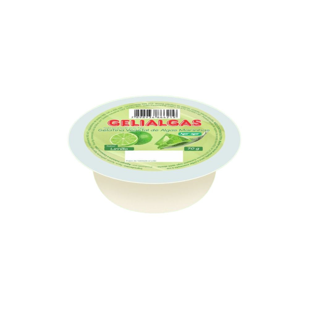 Gelatina Vegetal Agar-Agar Sabor Limão 70g Gelialgas