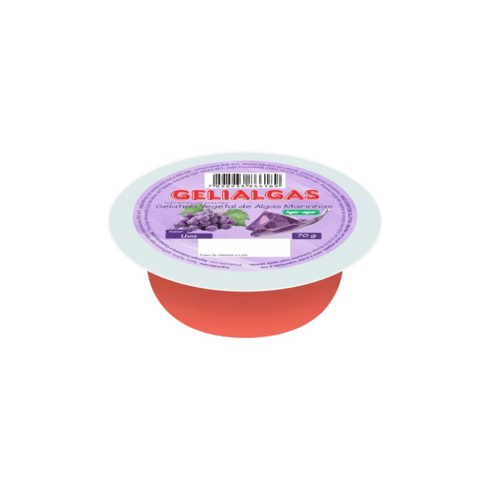 Gelatina Vegetal Agar-Agar Sabor Uva 70g Gelialgas