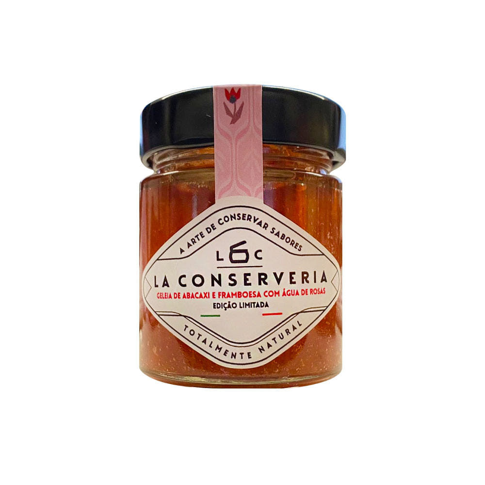 Geleia de Abacaxi e Framboesa com Água de Rosas 150g La Conserveria