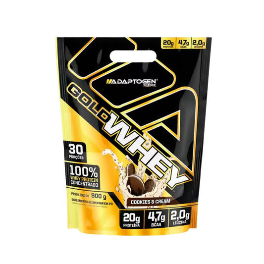 Gold Whey Concentrado Cookies e Cream 900g Adaptogen