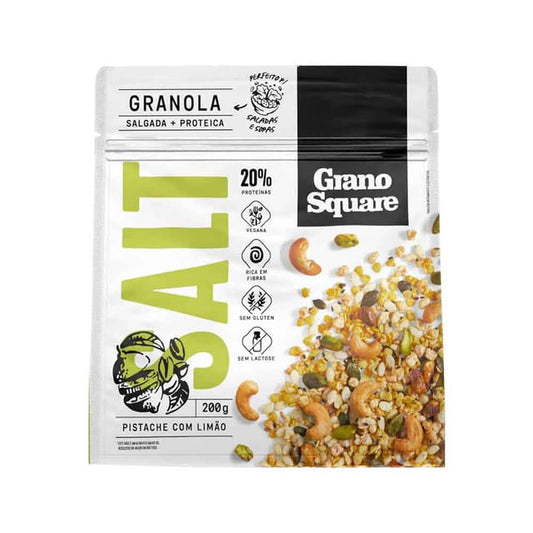 Granola Proteica Salgada Pistache Com Limão 200g Grano Square