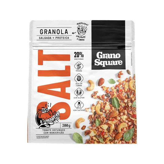 Granola Proteica Salgada Tomate Defumado Com Manjericão 200g Grano Square