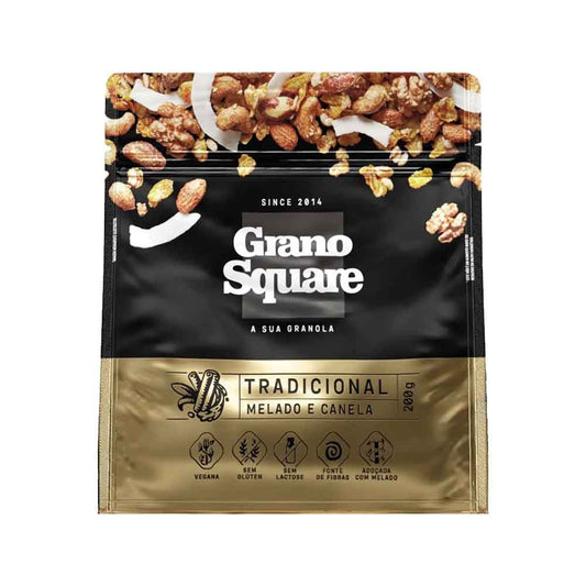Granola Tradicional Premium com Melado e Canela 200g Grano Square