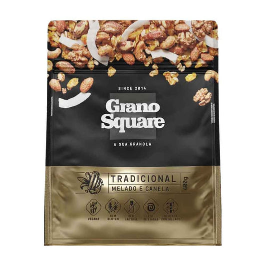 Granola Tradicional Premium com Melado e Canela 400g Grano Square
