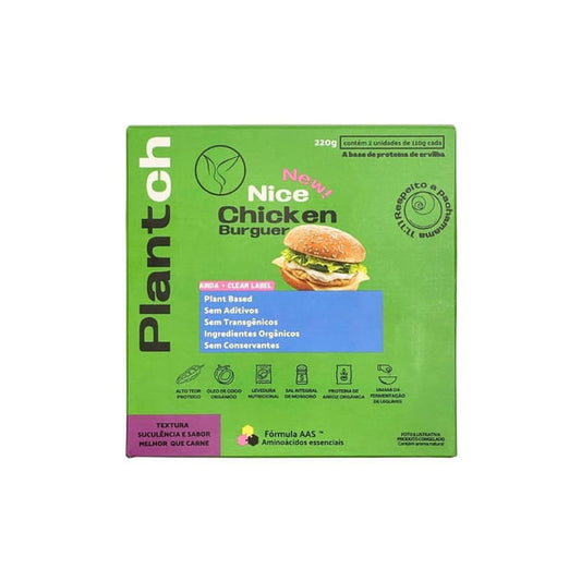 Embalagem-verde-do-Hamburguer-de-Frango-Vegano-Plantch-com-destaque-para-ingredientes-organicos-proteina-de-ervilha-e-selo-plant-based.