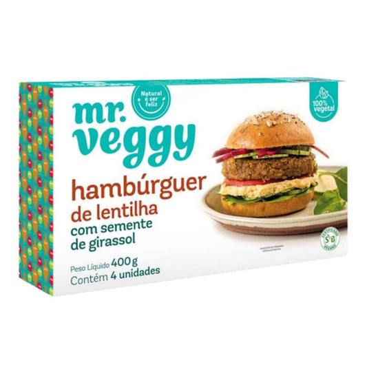 Embalagem-colorida-do-Hamburguer-de-Lentilha-Mr.-Veggy-com-imagem-de-lanche-vegetal-destacando-semente-de-girassol-e-rotulo-100--vegetal.