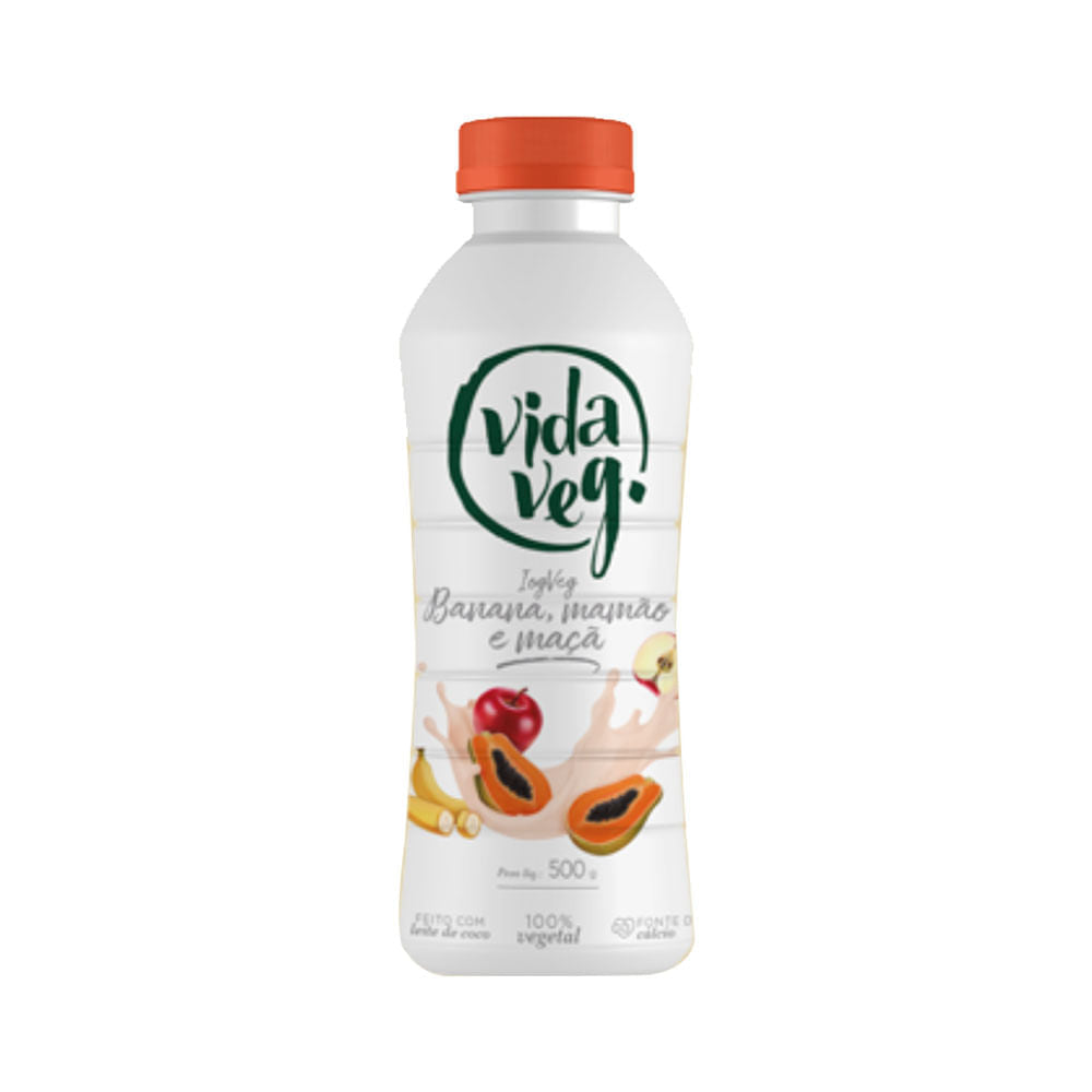 Iogurte Vegano Sabor Banana, Mamão e Maça 500g Vida Veg