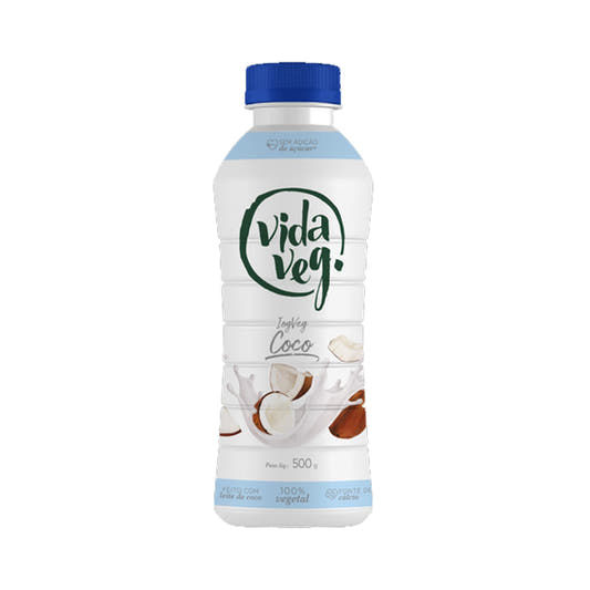 Iogurte Vegano Sabor Coco Zero Açúcar 500g Vida Veg