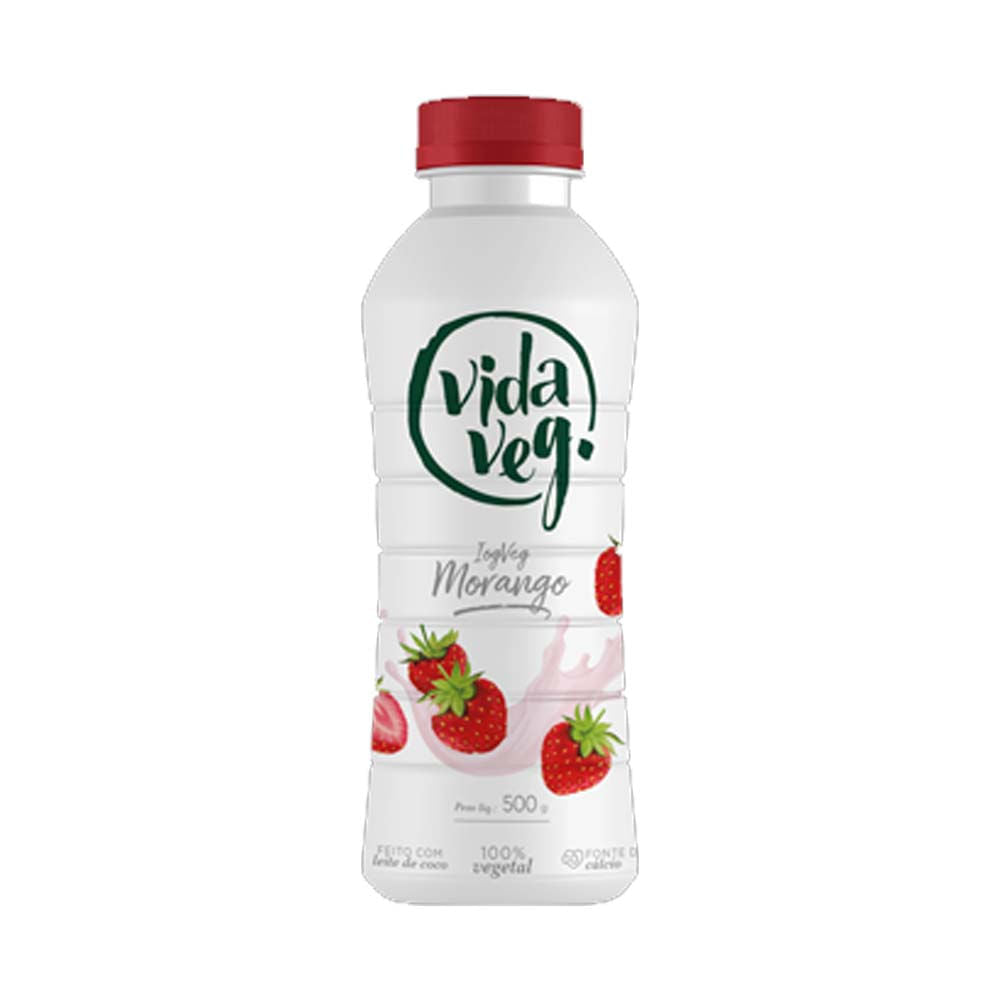 Iogurte Vegano de Morango 500g Vida Veg