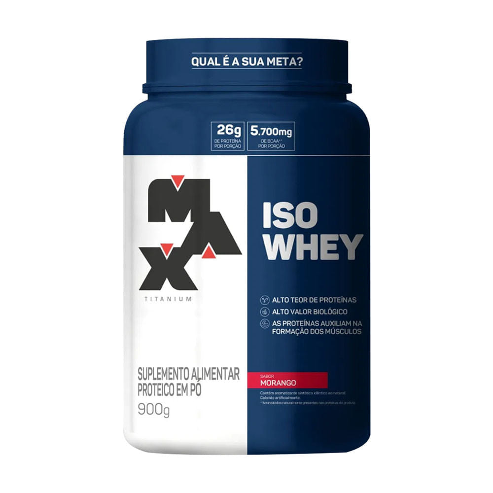 Iso Whey Morango 900g Max Titanium