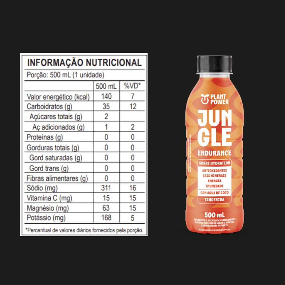Isotônico Jungle Tangerina Endurance 500ml Plant Power