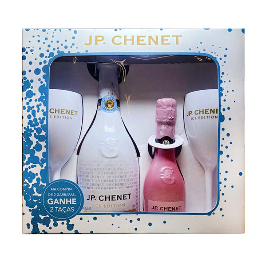 Kit Espumante Jp. Chenet Ice Edition Demi-Sec 750ml, Jp. Chenet Ice Edition Demi-Sec Rosé 200ml + 2 Taças