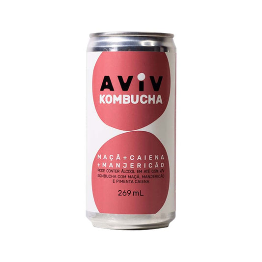 Kombucha Maçã com Manjericão e Caiena 269ml Aviv