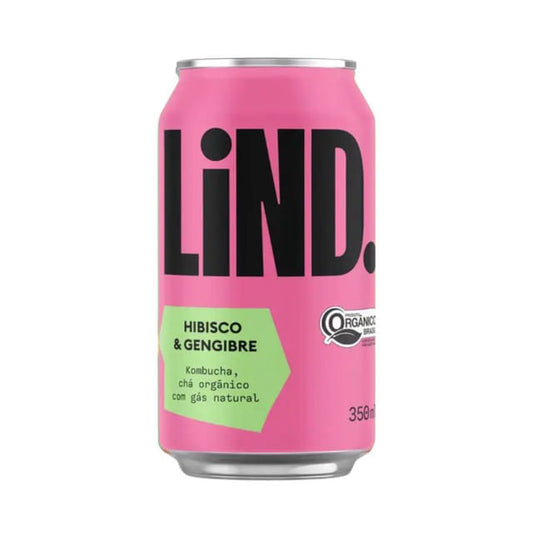 Kombucha Orgânica Hibisco e Gengibre 350ml LiND