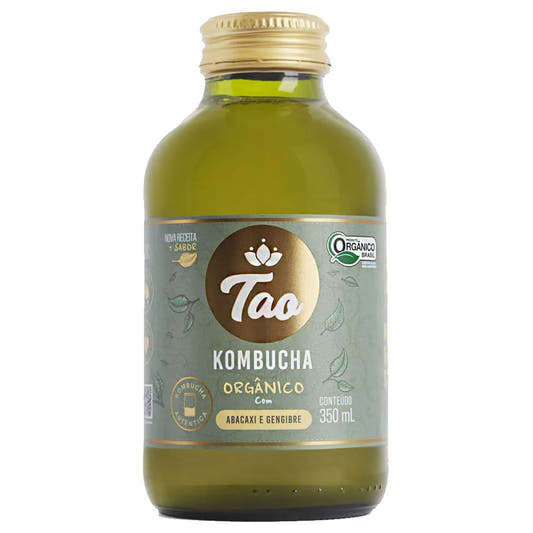 Kombucha Orgânico Abacaxi e Gengibre 350ml Tao