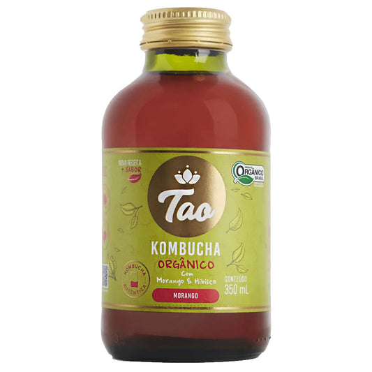 Kombucha Orgânico Morango e Hibisco 350ml Tao