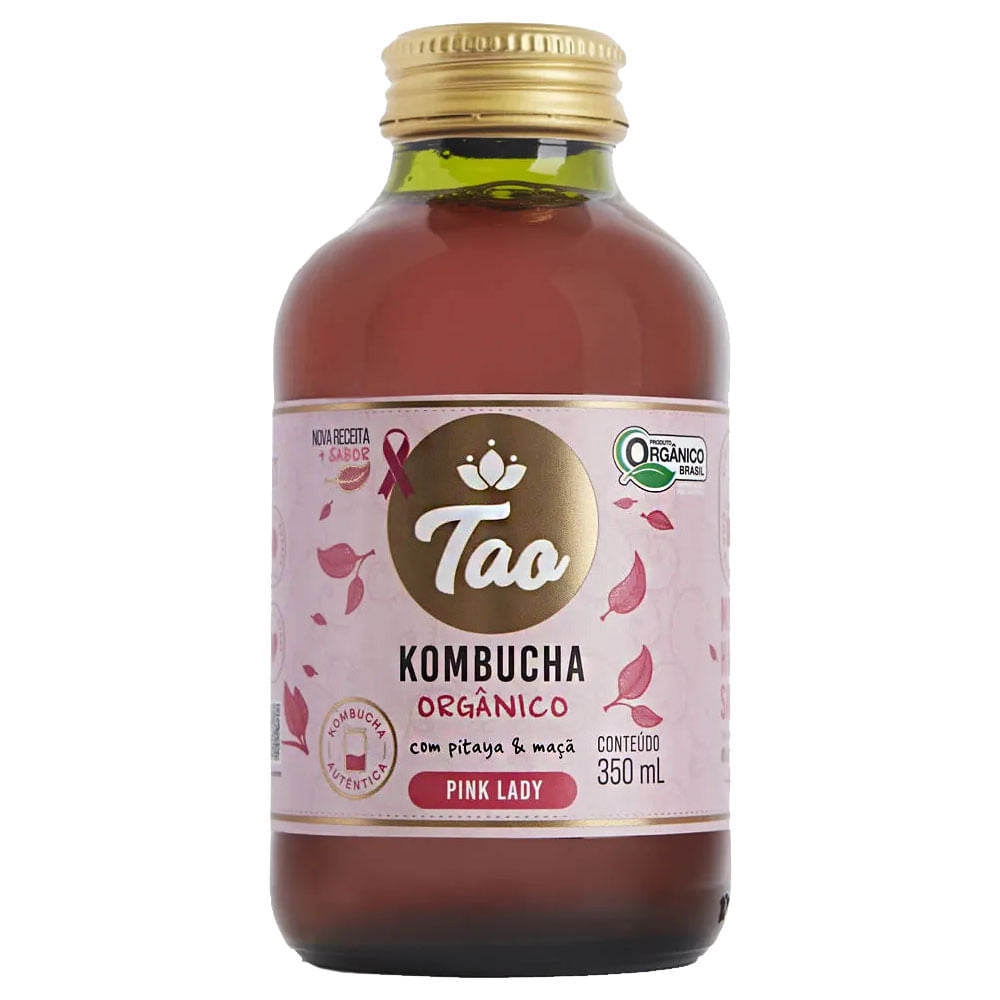 Kombucha Orgânico Pink Lady 350ml Tao