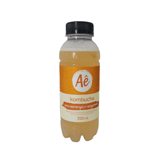 Garrafa-de-kombucha-Ae-sabor-maracuja-e-manjericao-com-350-ml