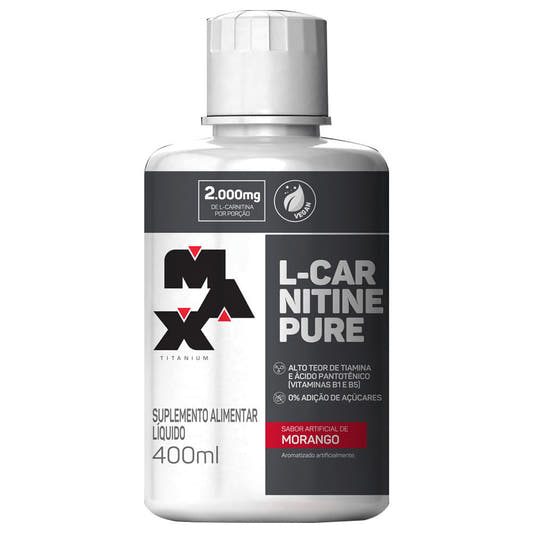 L-Carnitina Pure Morango 400ml Max Titanium