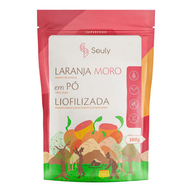 Laranja Moro em Pó Liofilizada 300g Souly