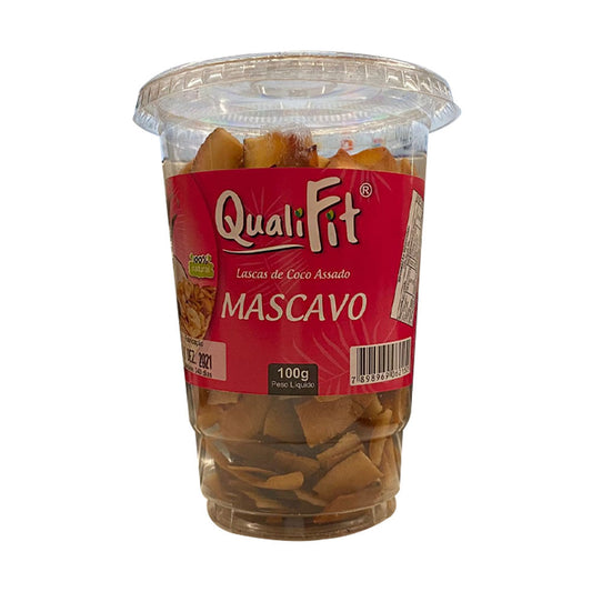 Lascas de Coco Assado com Açúcar Mascavo 100g QualiFit