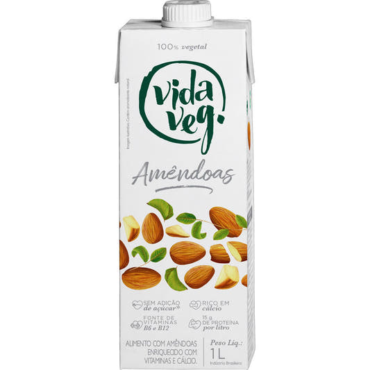 Leite Vegetal de Amêndoa 1L Vida Veg