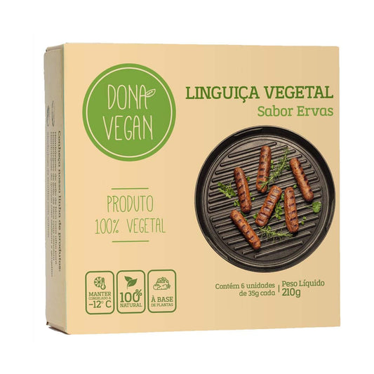 Linguiça Vegetal Sabor Ervas 210g Dona Vegan