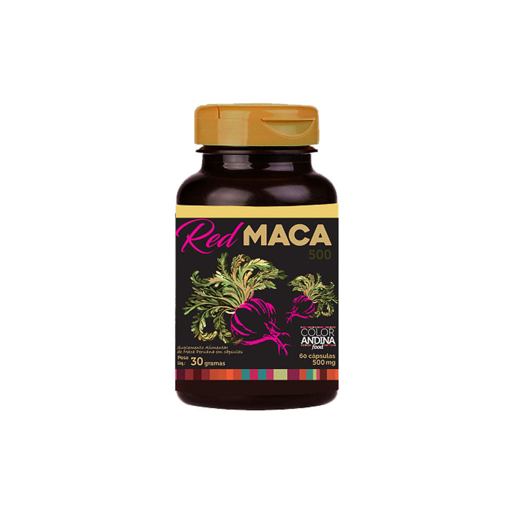Maca Peruana Vermelha 60 Cápsulas Color Andina