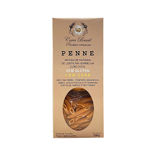 Macarrão Low Carb Penne Lentilha Vermelha 200g Ceres Brasil