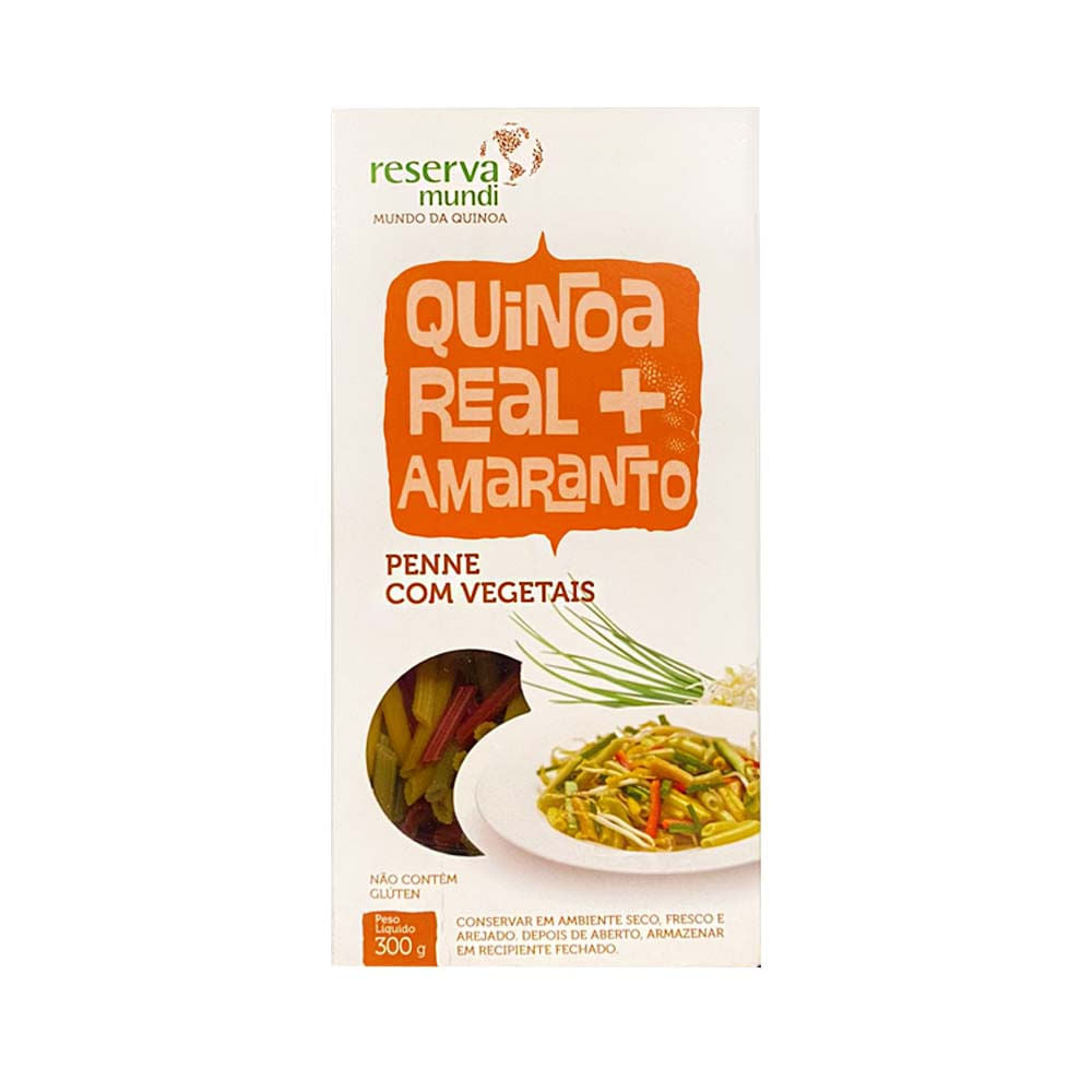 Macarrão Penne com Vegetais Quinoa Real e Amaranto 300g Reserva Mundi