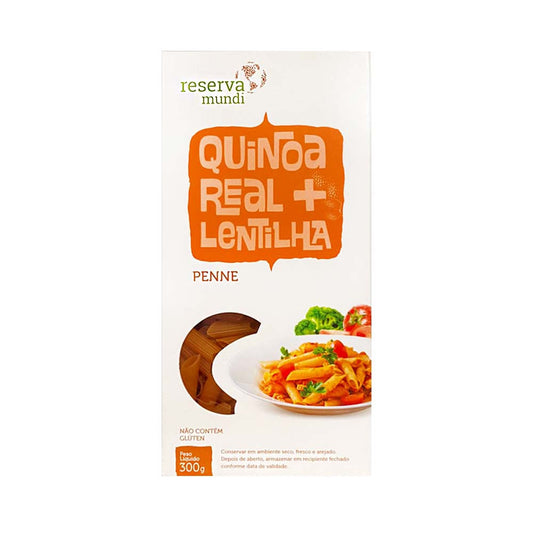 Macarrão Penne de Quinoa Real e Lentilha Vermelha 300g Reserva Mundi