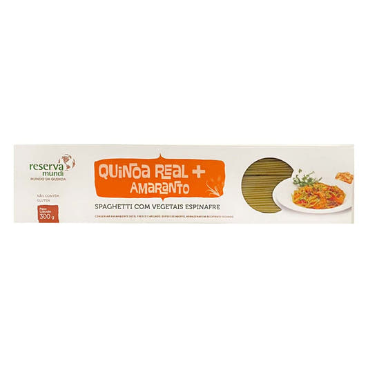 Macarrão Spaguetti de Quinoa Real e Amaranto com Espinafre 300g Reserva Mundi